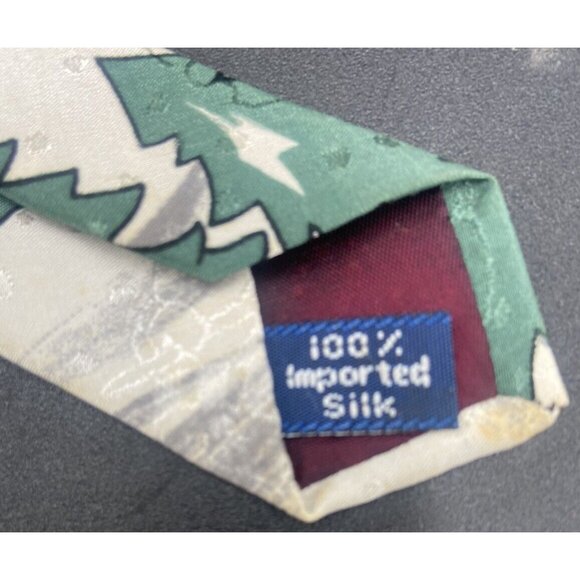 Hallmark Mens Neck Tie Santa Elf's Red Christmas Tree Dear Novelty Holidays 56" - Picture 8 of 8